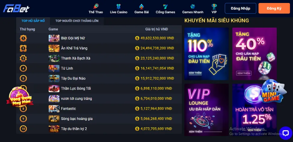 Khuyến mãi cá cược thể thao f8be win